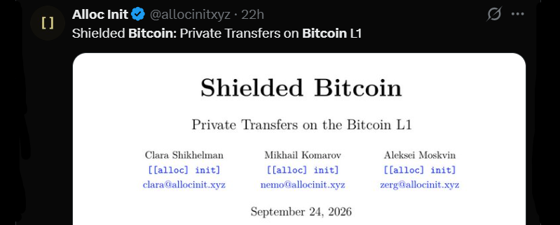 proposal called Shielded Bitcoin