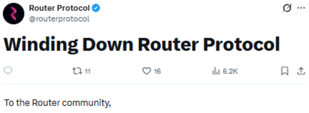 Router Protocol Shutdown official X post Router Protocol Shutdown official X post