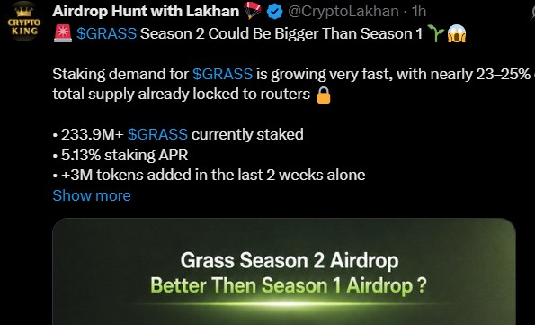 Who Gets 170M Tokens in Grass Airdrop Season 2? What Users Must Know?