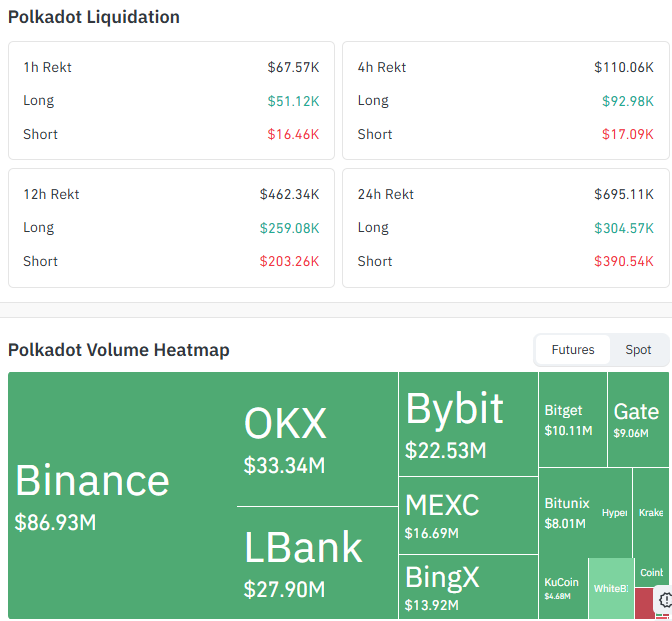 Polkadot Liquidation and Volume Data