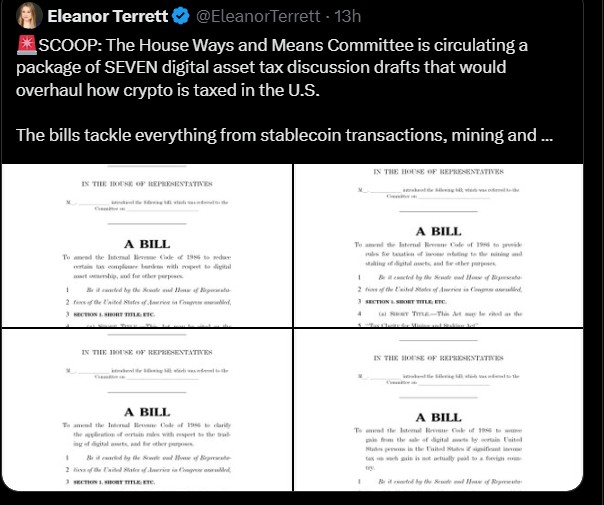 7 Crypto Bills circulating package of digital asset tax discussion