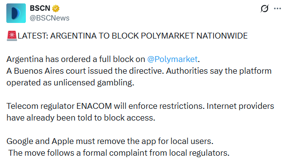 Argentina Polymarket block and regional crypto bans