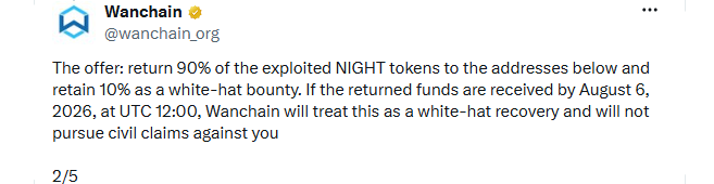 Cardano Wanchain Bridge White-Hat Settlement