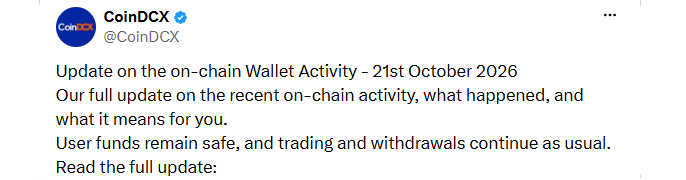 CoinDCX Hack Update CoinDCX Hack Update
