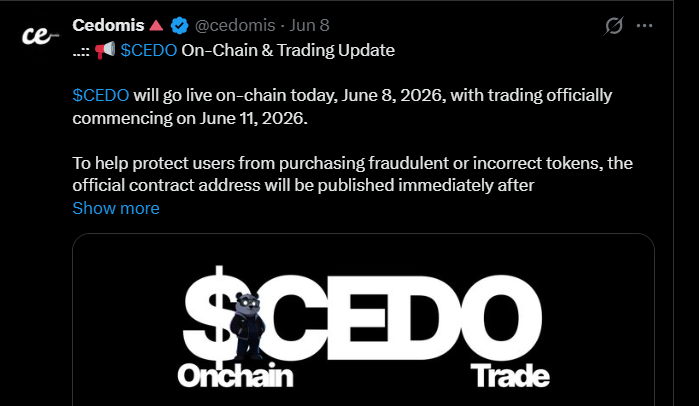 CEDO On-Chain & Trading Update CEDO On-Chain & Trading Update