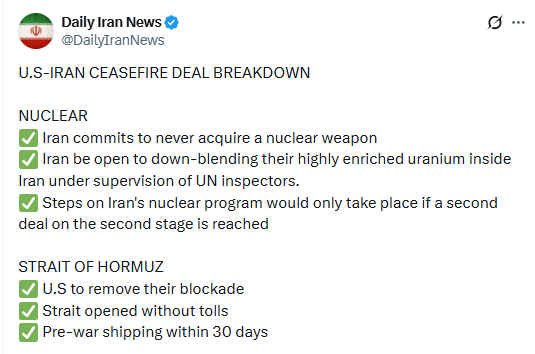deal update from daily iran news X official