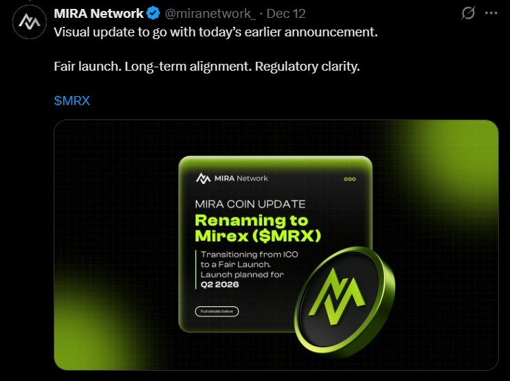 Mira Netowrk Mirex $MRX Token Mira Netowrk Mirex $MRX Token