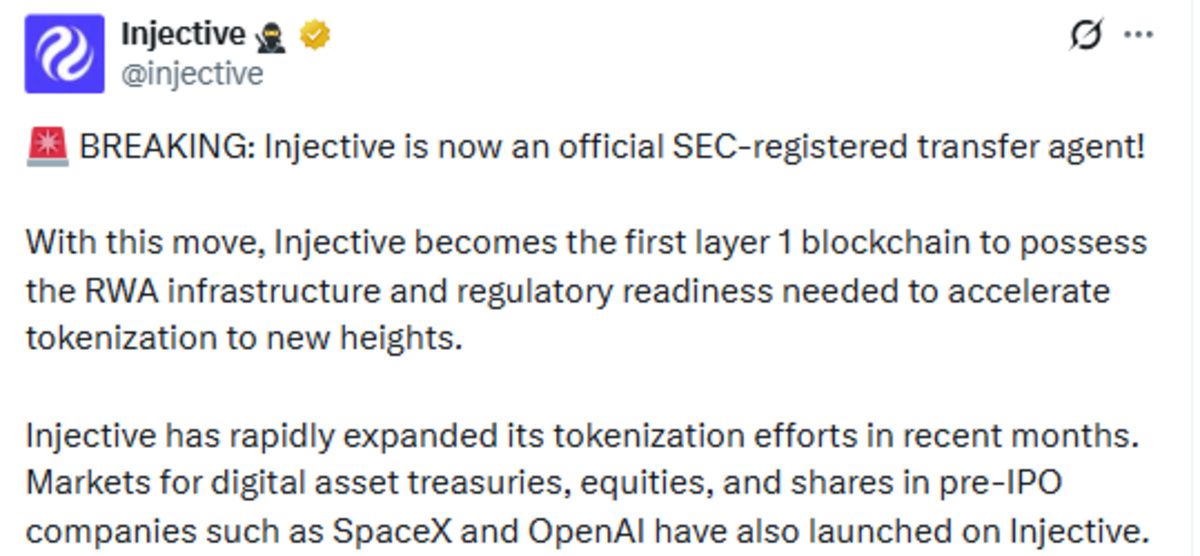 Injective news today official X Post