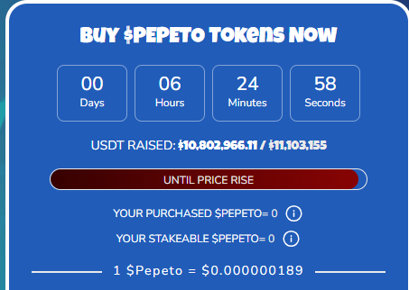 pepeto presale price