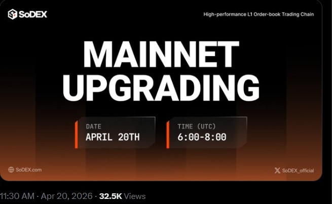 SoDEX Mainnet Upgrade in Progress