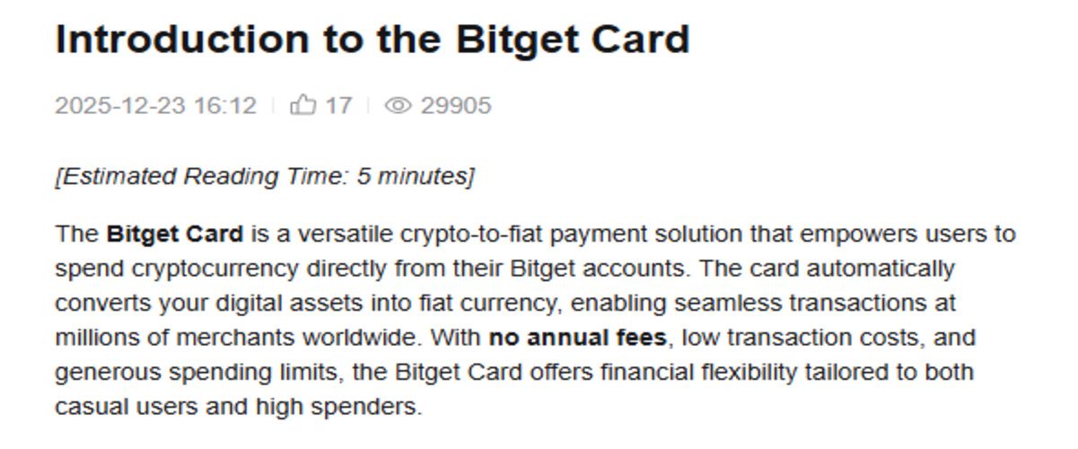 Bitget official website screenshot about the Bitget Card details Bitget official website screenshot about the Bitget Card details
