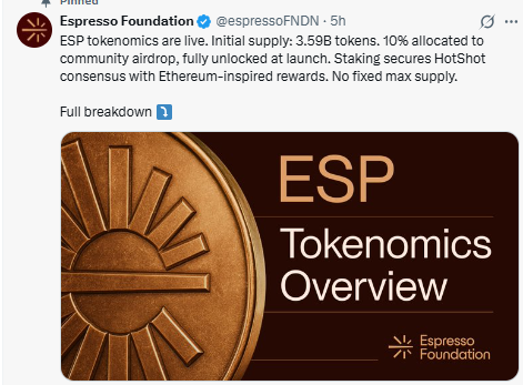 espresso foundation, esp tokenomics announcement