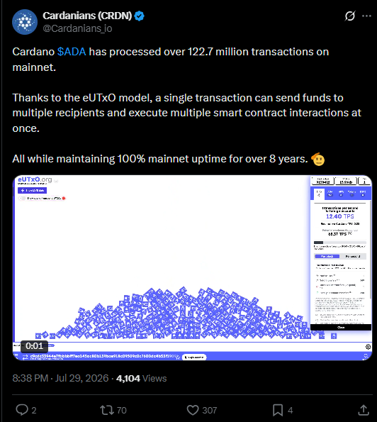 Cardano news updated on x