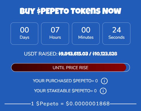 Pepeto Presale Countdown