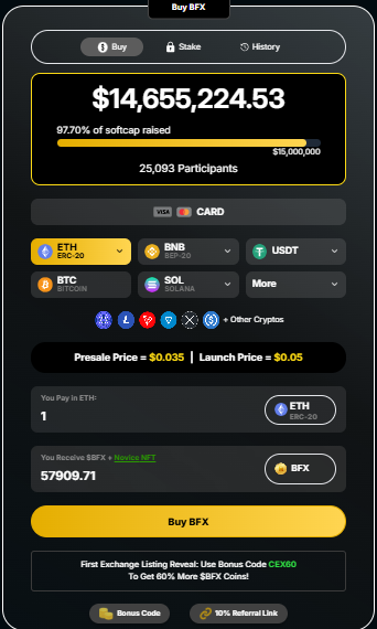 BlockchainFx presale data