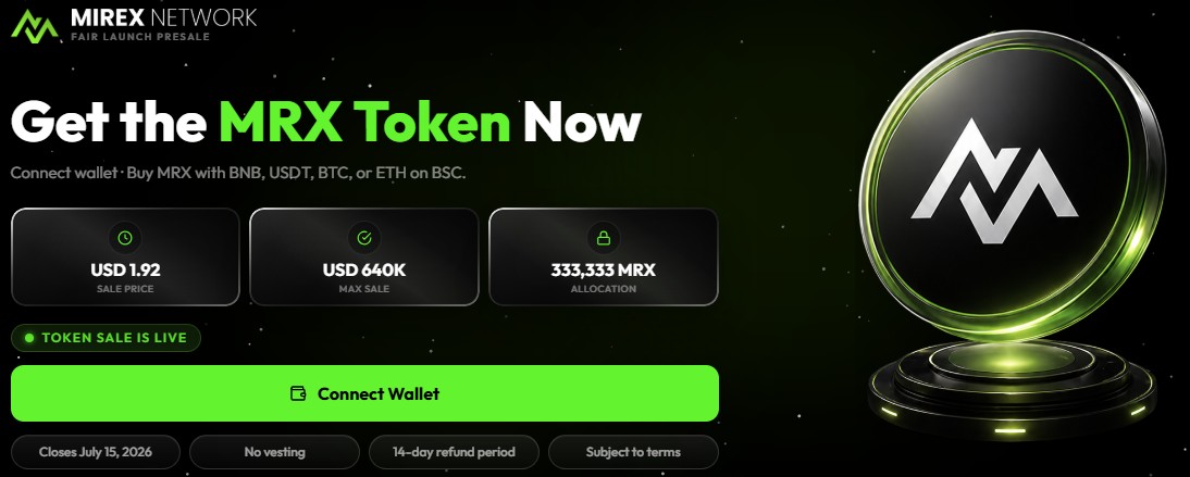Official Mirex Network presale page Official Mirex Network presale page