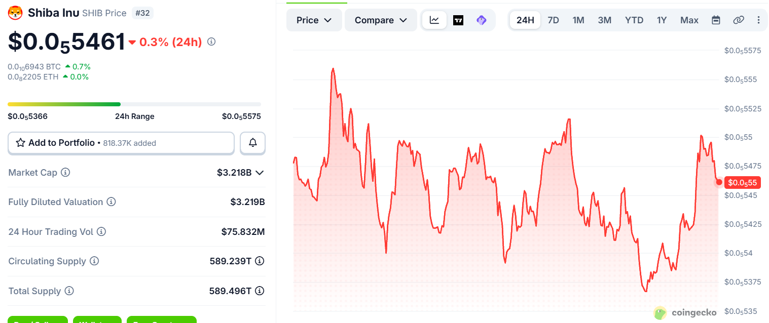 Shiba Inu Price Today