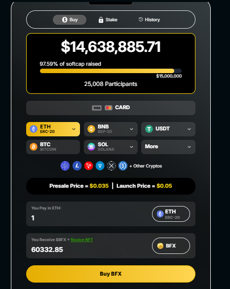 BlockchainFX presale details
