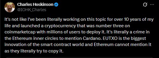 Charles Hoskinson Saying About Ethereum Charles Hoskinson Saying About Ethereum