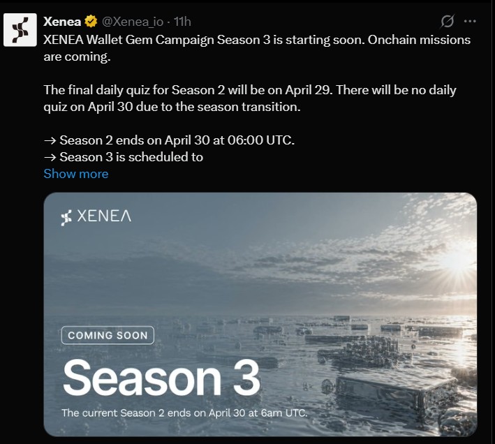 Season 2 Ends, Season 3 Soon: When is Xenea Wallet listing Date