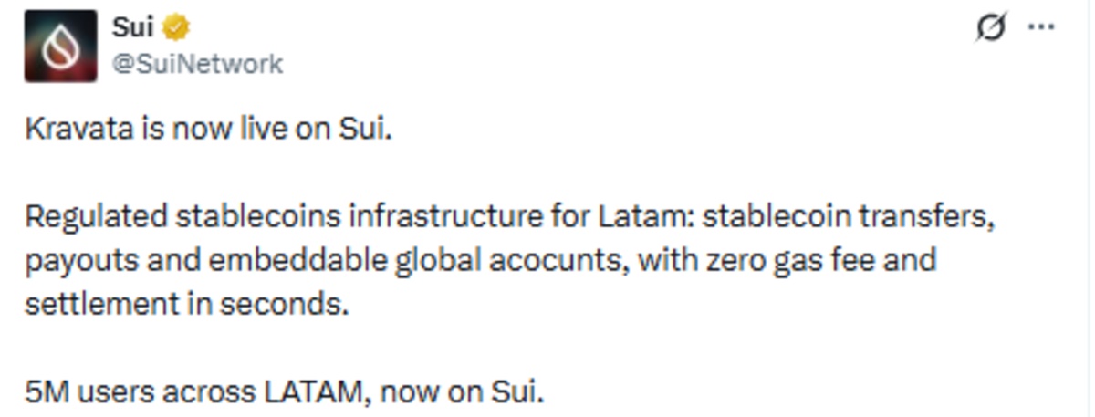 Sui News officiall X post showing update