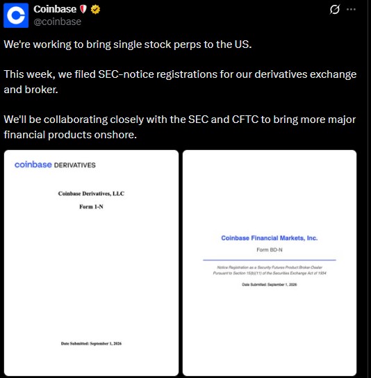 The company submitted two notice registrations to the SEC
