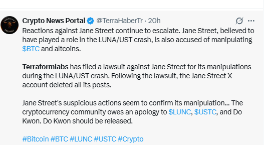 LUNC Price Prediction impact of Jane Street lawsuit news LUNC Price Prediction impact of Jane Street lawsuit news