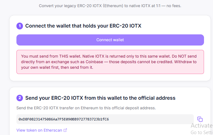 IOTX Redemption Portal IOTX Redemption Portal