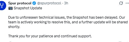 Spur protocol snapshot delayed