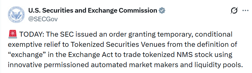 SEC US Tokenized stocks