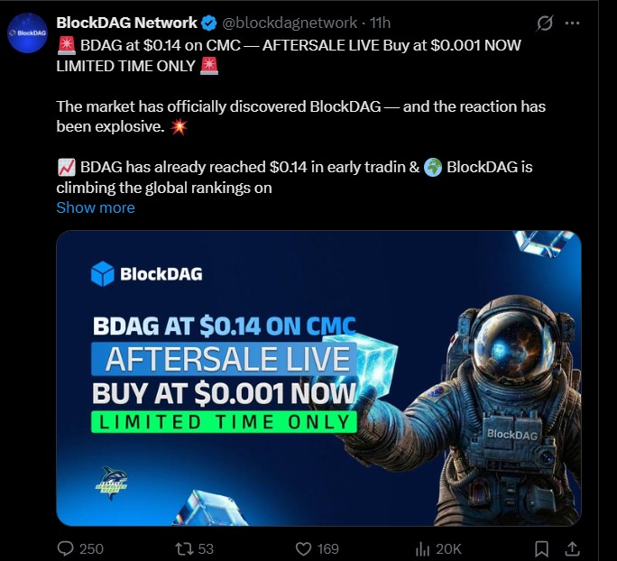 BlockDAG Live Price Today: BDAG Surges in Early Market Trading BlockDAG Live Price Today: BDAG Surges in Early Market Trading