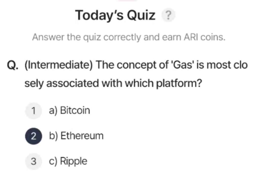 ARI Wallet Today Quiz