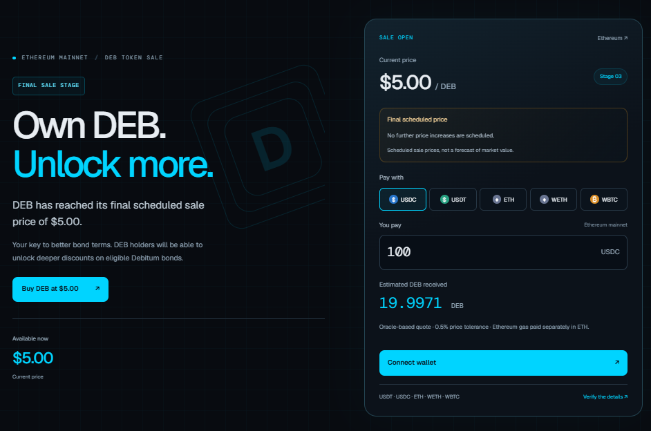 Debitum Presale data