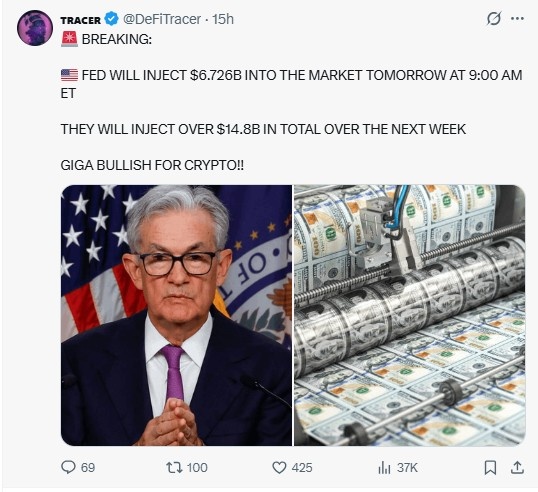 Fed liquidity injection news impacting Bitcoin Ethereum and crypto market sentiment Fed liquidity injection news impacting Bitcoin Ethereum and crypto market sentiment