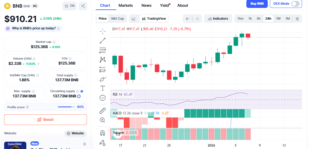 BNB price surge chart