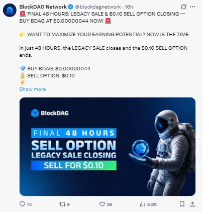 Blockdag post on x Blockdag post on x