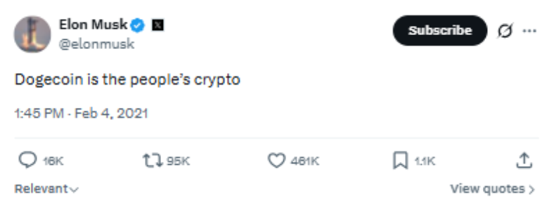 Elon musk Tweet About DogeCoin Elon musk Tweet About DogeCoin