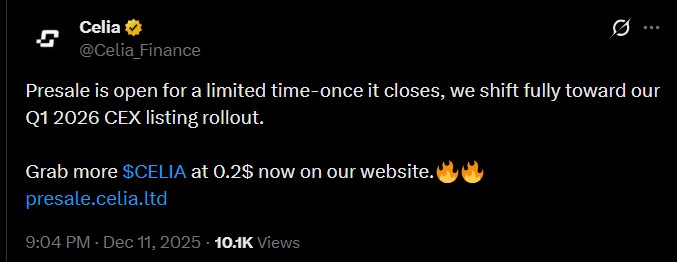 Celia Presale Deadline