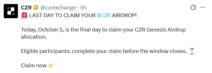 czr genesis airdrop claim czr genesis airdrop claim