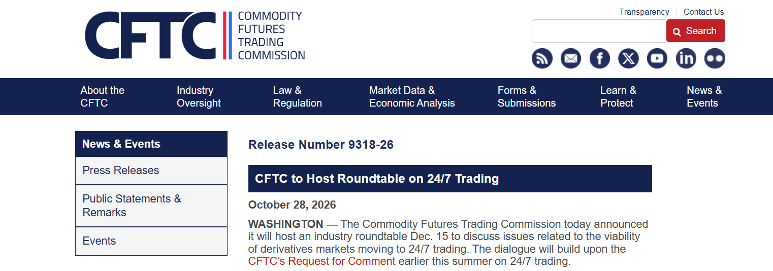 Official CFTC announcement