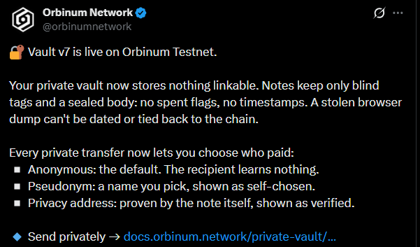 Orbinum Network news X post