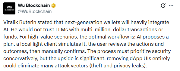 Vitalik Buterin wants security in Next-Gen AI crypto Wallets