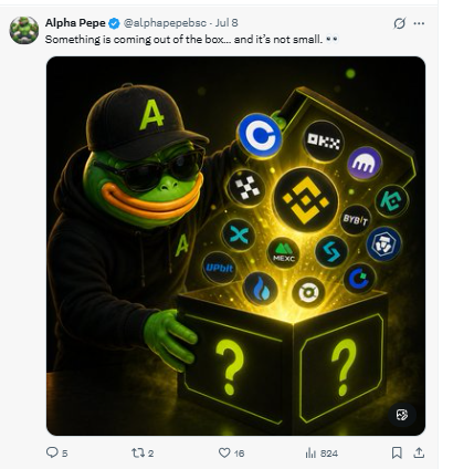 The AlphaPepe Fourth CEX Reveal Teaser