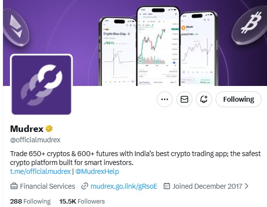 Mudrex Exchange X Account Mudrex Exchange X Account