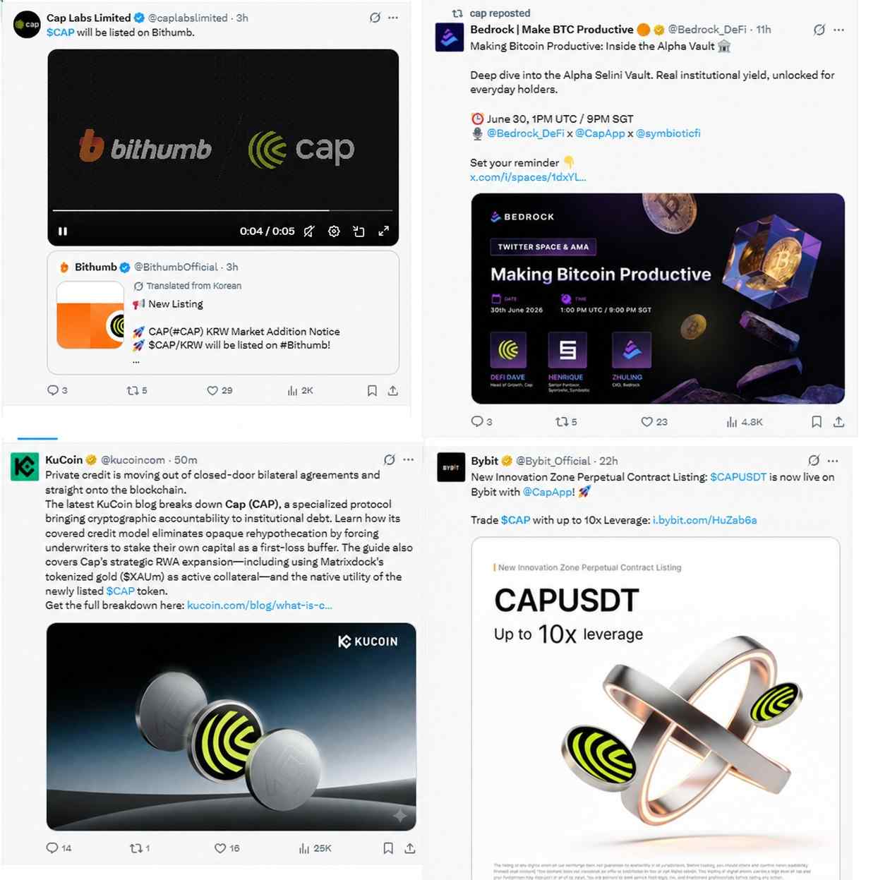 Posted on X  CAP Listing Headline 