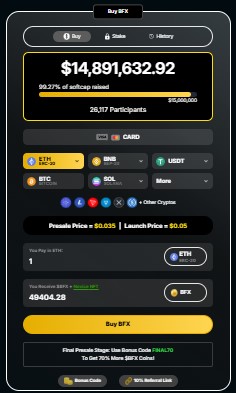 BlockchainFX BFX sellout update BlockchainFX BFX sellout update