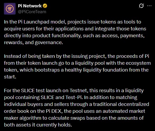 Pi launchpad token distribution