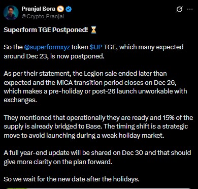 Superform listing delay
