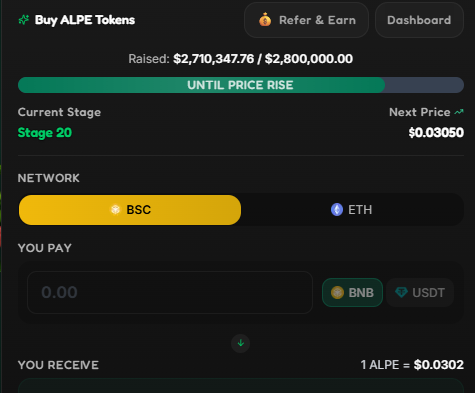 alphapepe presale dashboard alphapepe presale dashboard