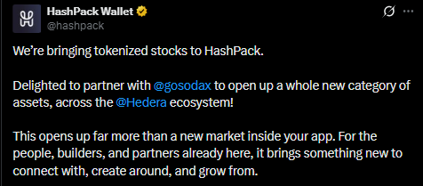 HashPack Wallet official X post HashPack Wallet official X post
